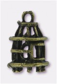 Breloque en métal cage 18x12 mm bronze x1