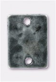 Perle en métal intercalaire pion rectangle 17x13 mm argent vieilli x1