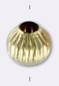 Gold filled 14 k perle ronde striée 2 mm x1