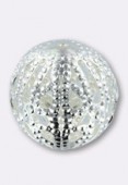 Perle en métal filigrané 12 mm argent x2