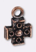 Breloque en métal croix 16x11 mm cuivre x1