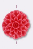 Fleur en résine 23 mm rose x1