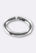 Argent 925 anneau ovale 3x4,6 mm x2