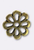 Perle en métal intercalaire fleur 15 mm bronze x2