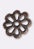 Perle en métal intercalaire fleur 15 mm cuivre x2