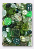 Lot de perles en verre de bohême vert x100g