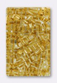 Miyuki square beads 4 mm SB-0003 gold silver lined x20g