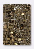 Miyuki square beads 4 mm SB-0457 metallic dark bronze x20g