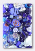 Lot de perles en verre de bohême bleu x100g