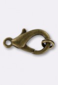 Fermoir mousqueton 19x10 mm bronze x1